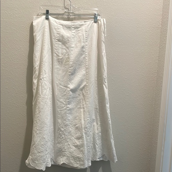 Lily Stanhope Dresses & Skirts - Cream A-Line Maxi Skirt with Wrap Detail